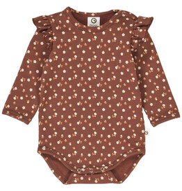 Green Cotton Cedar Floral Printed Frill Bodysuit