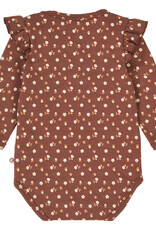 Green Cotton Cedar Floral Printed Frill Bodysuit