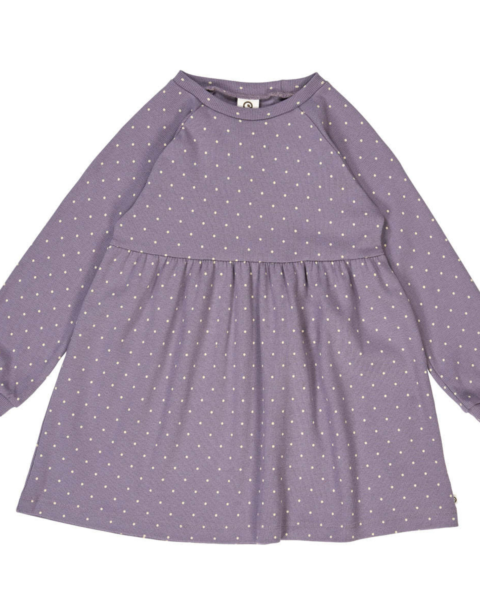 Green Cotton Lilac Fog Dot Rib Dress