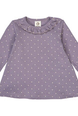 Green Cotton Lilac Fog Dot Rib Dress and Leggings Set