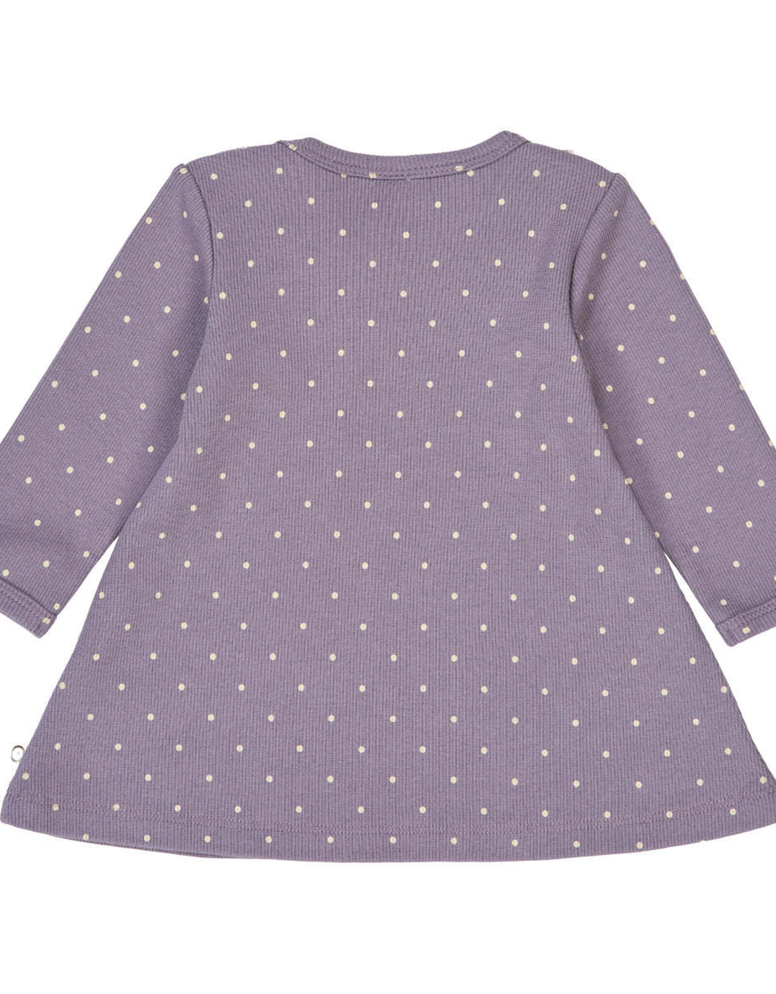 Green Cotton Lilac Fog Dot Rib Dress and Leggings Set
