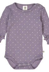 Green Cotton Lilac Fog Dot Rib Bodysuit