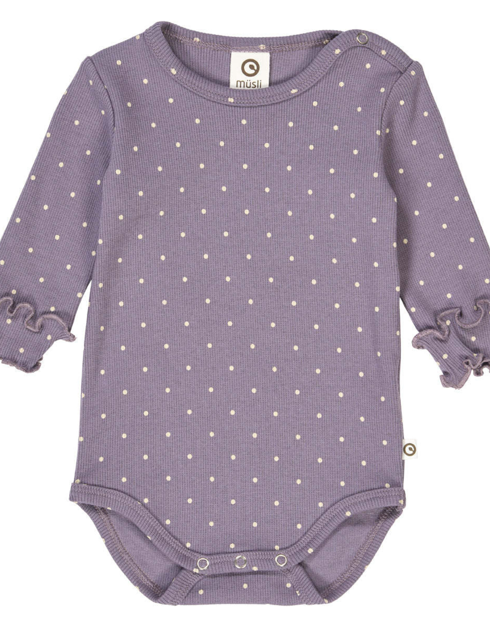Green Cotton Lilac Fog Dot Rib Bodysuit