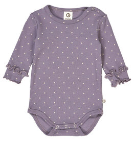 Green Cotton Lilac Fog Dot Rib Bodysuit