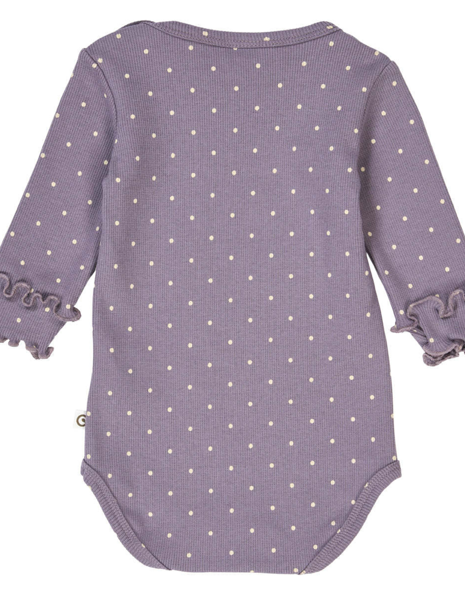 Green Cotton Lilac Fog Dot Rib Bodysuit