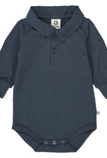 Green Cotton Night Blue Cozy Me Collared Shirt Bodysuit