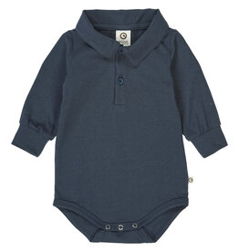 Green Cotton Night Blue Cozy Me Collared Shirt Bodysuit