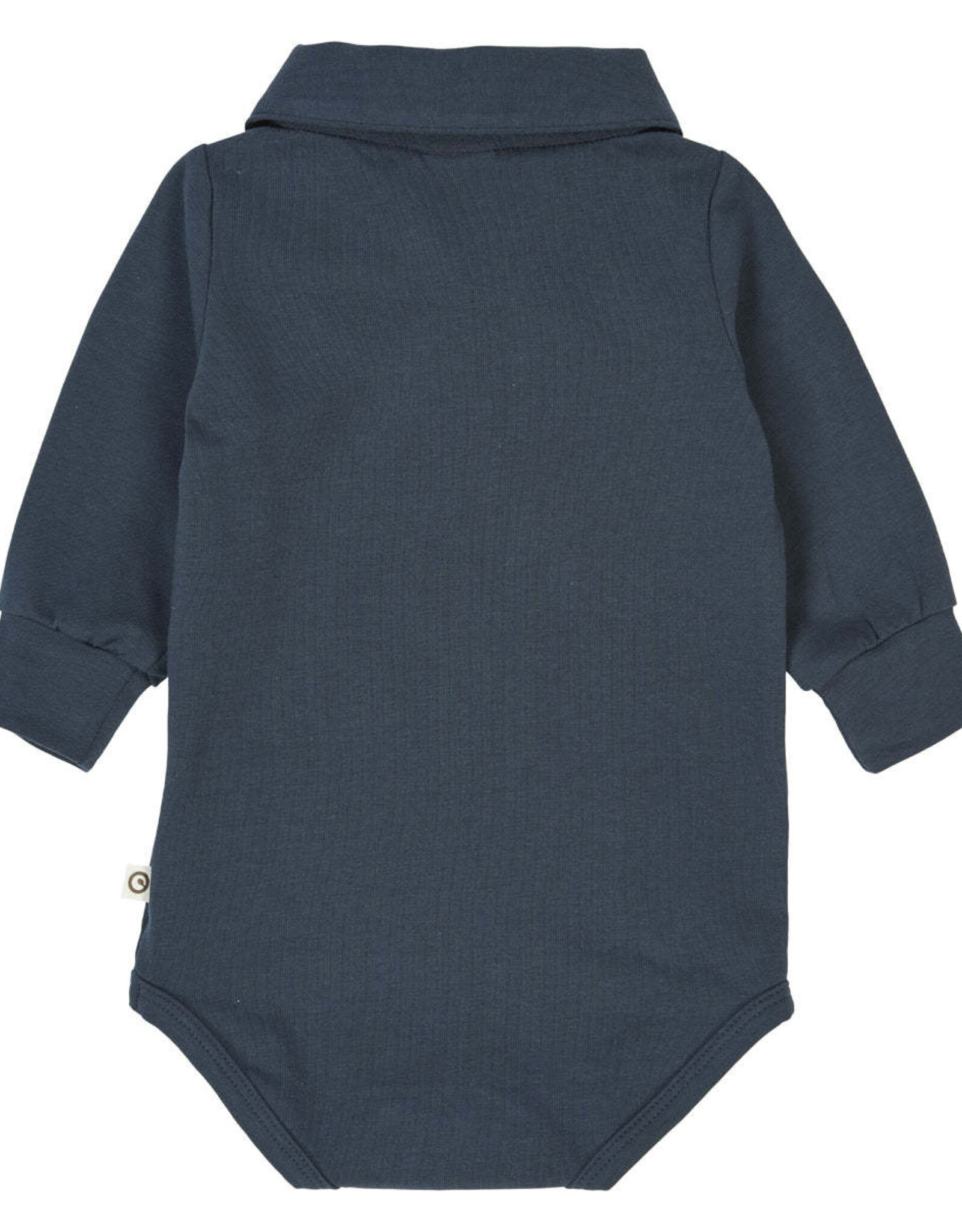 Green Cotton Night Blue Cozy Me Collared Shirt Bodysuit