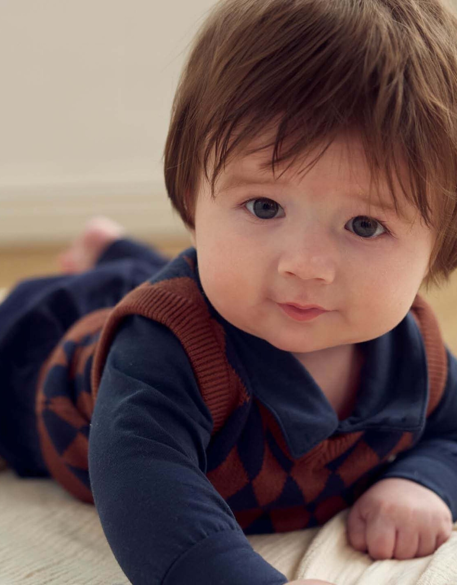 Green Cotton Night Blue Cozy Me Collared Shirt Bodysuit