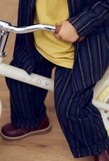 Green Cotton Woven Stripe Pants