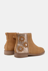 Mayoral Camel Leather Boots with Floral Accent