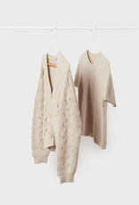 Mayoral Knit Shirt and Cardigan Set in Sand