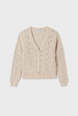 Mayoral Knit Shirt and Cardigan Set in Sand