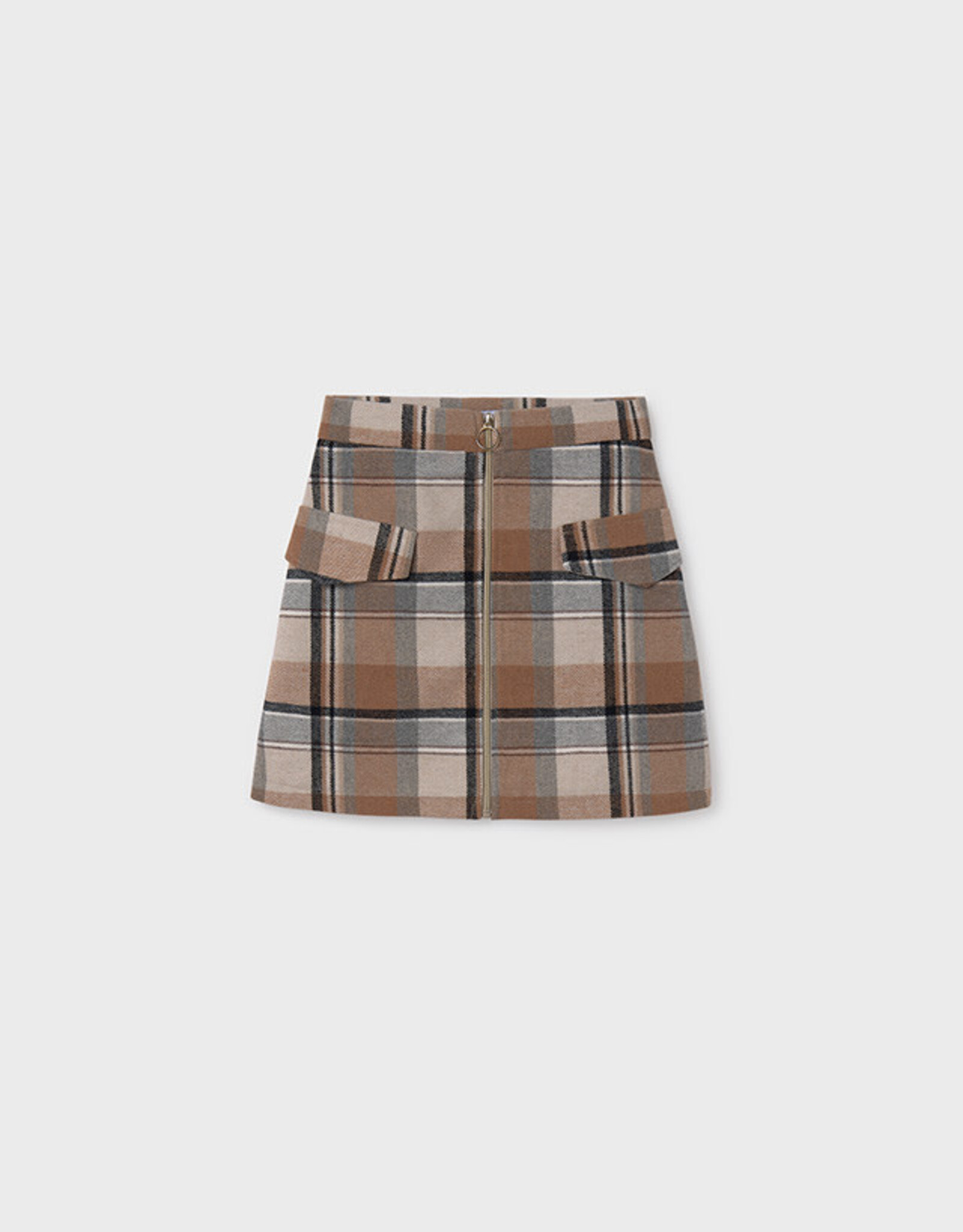 Mayoral Cinammon Check Skirt