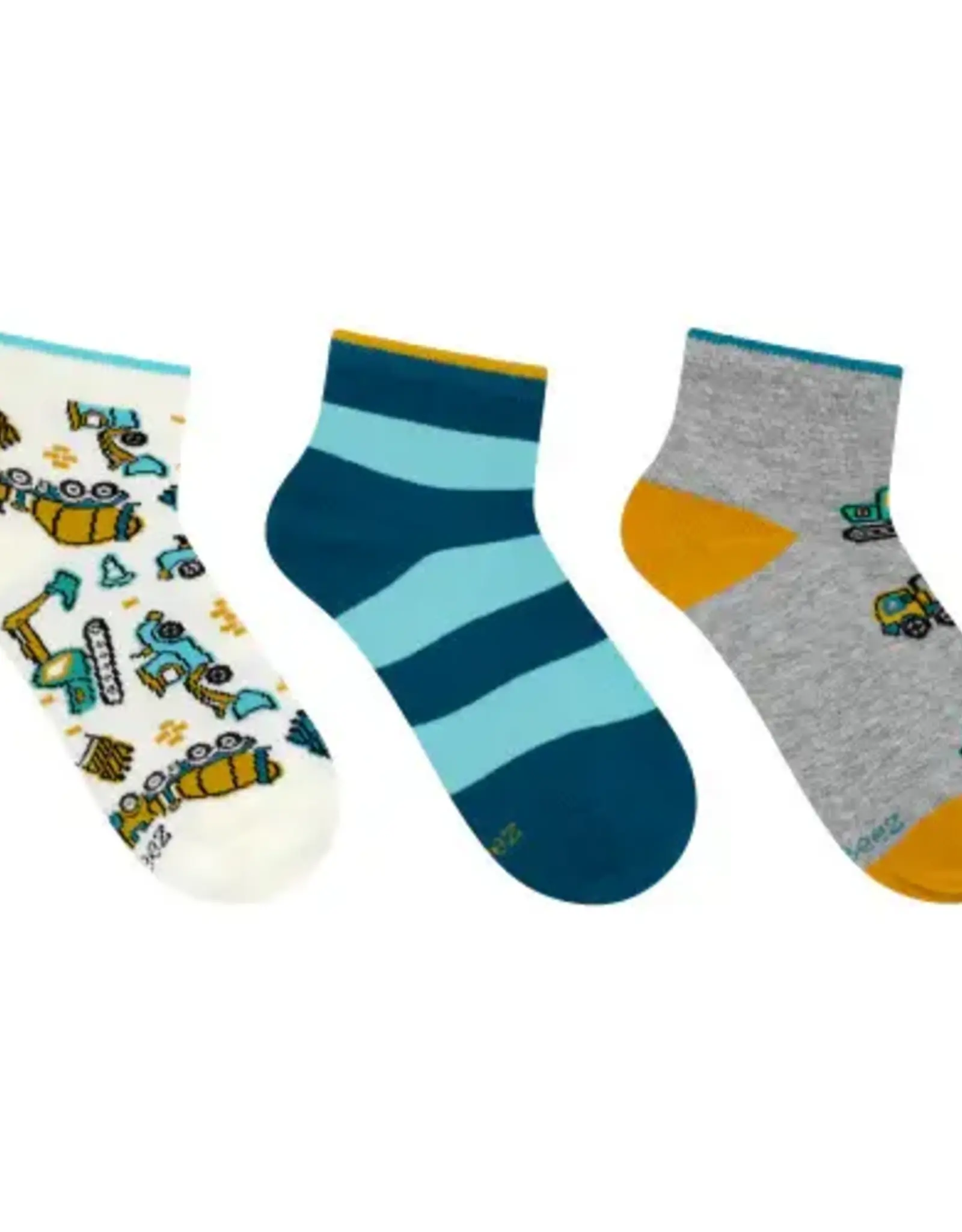 Robeez Truck Time 3-pack Qtr Socks