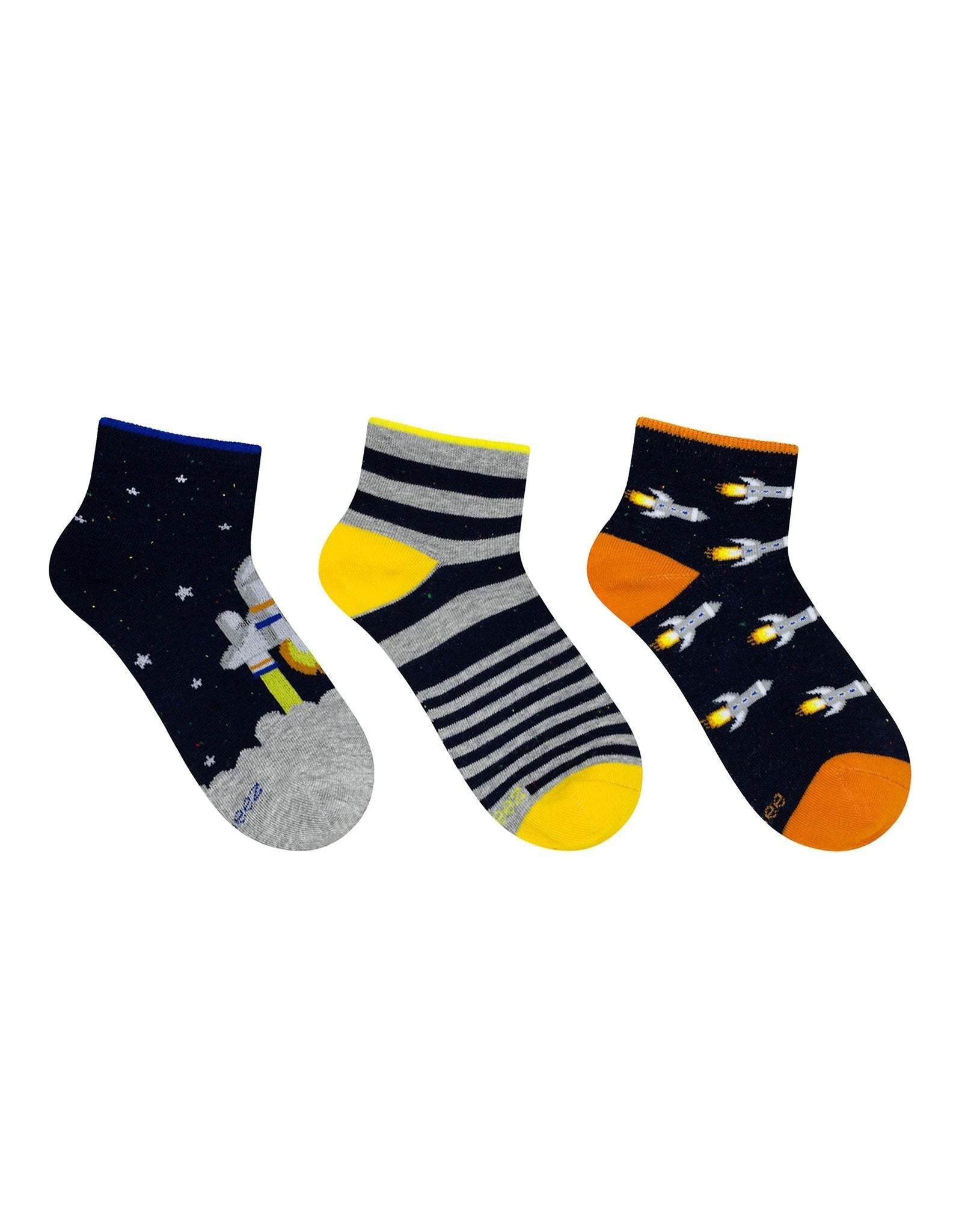 Robeez To the Moon 3-pack Qtr Sock