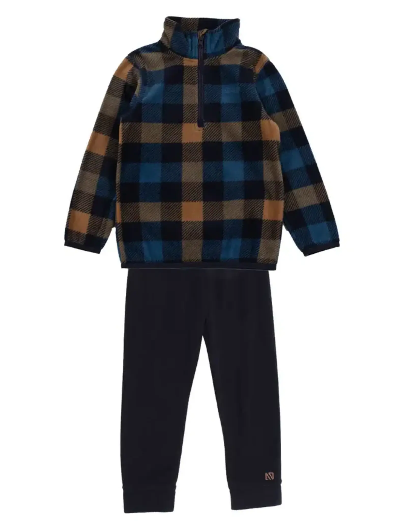 Noruk Navy Plaid 2pc Microfleece