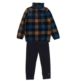 Noruk Navy Plaid 2pc Microfleece