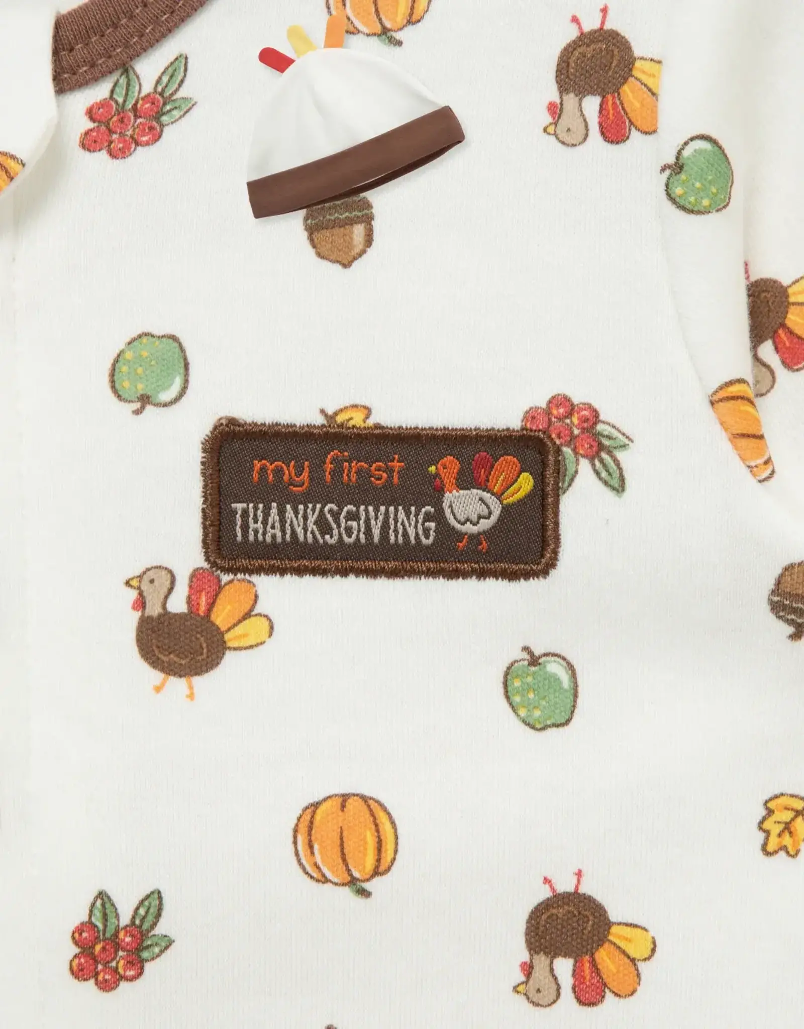 Little Me Turkey Zip Footie & Hat