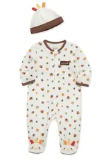 Little Me Turkey Zip Footie & Hat