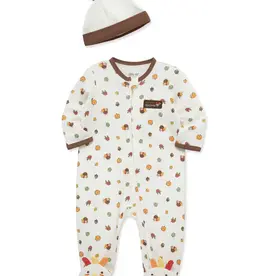 Little Me Turkey Zip Footie & Hat