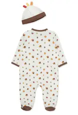 Little Me Turkey Zip Footie & Hat