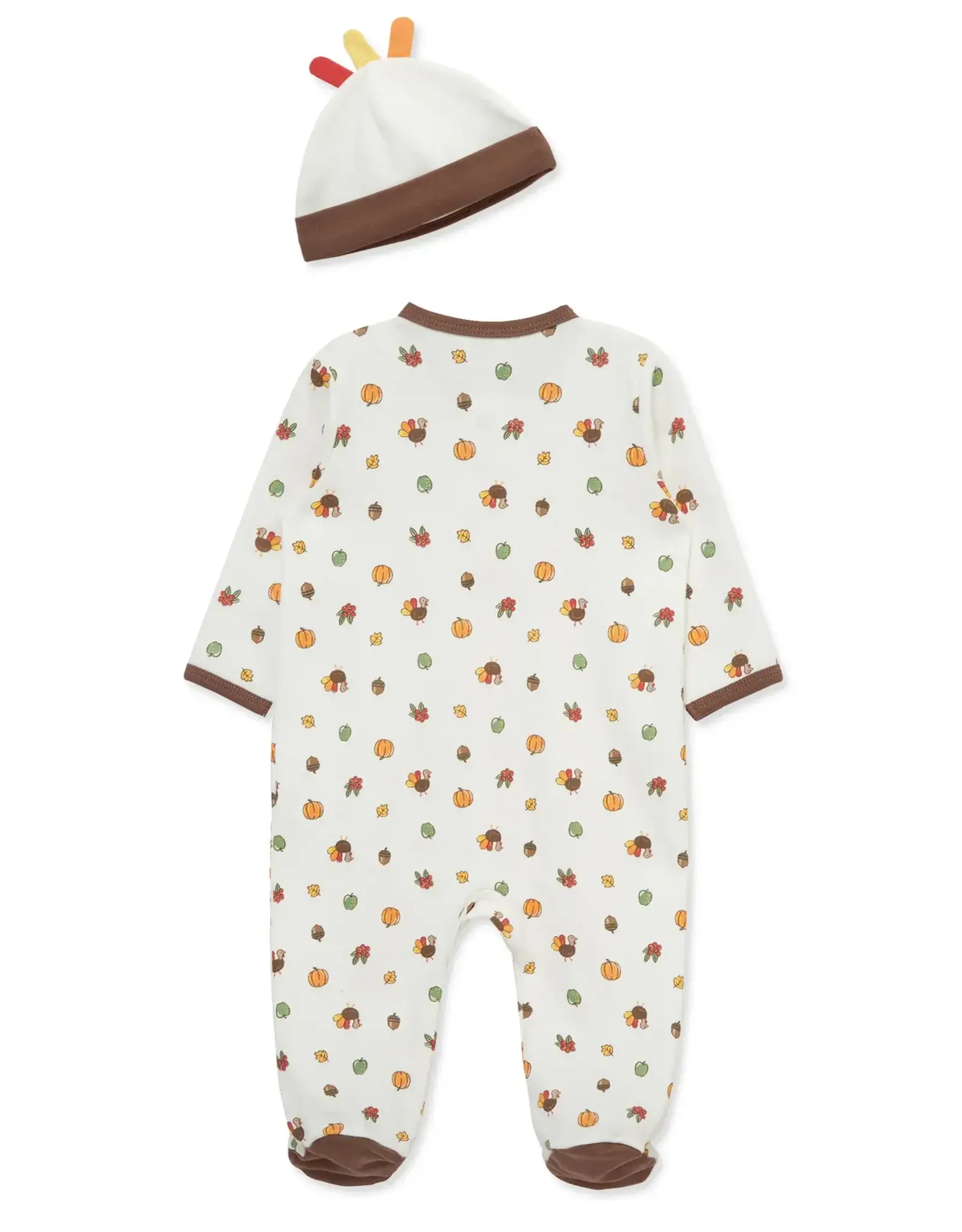 Little Me Turkey Zip Footie & Hat