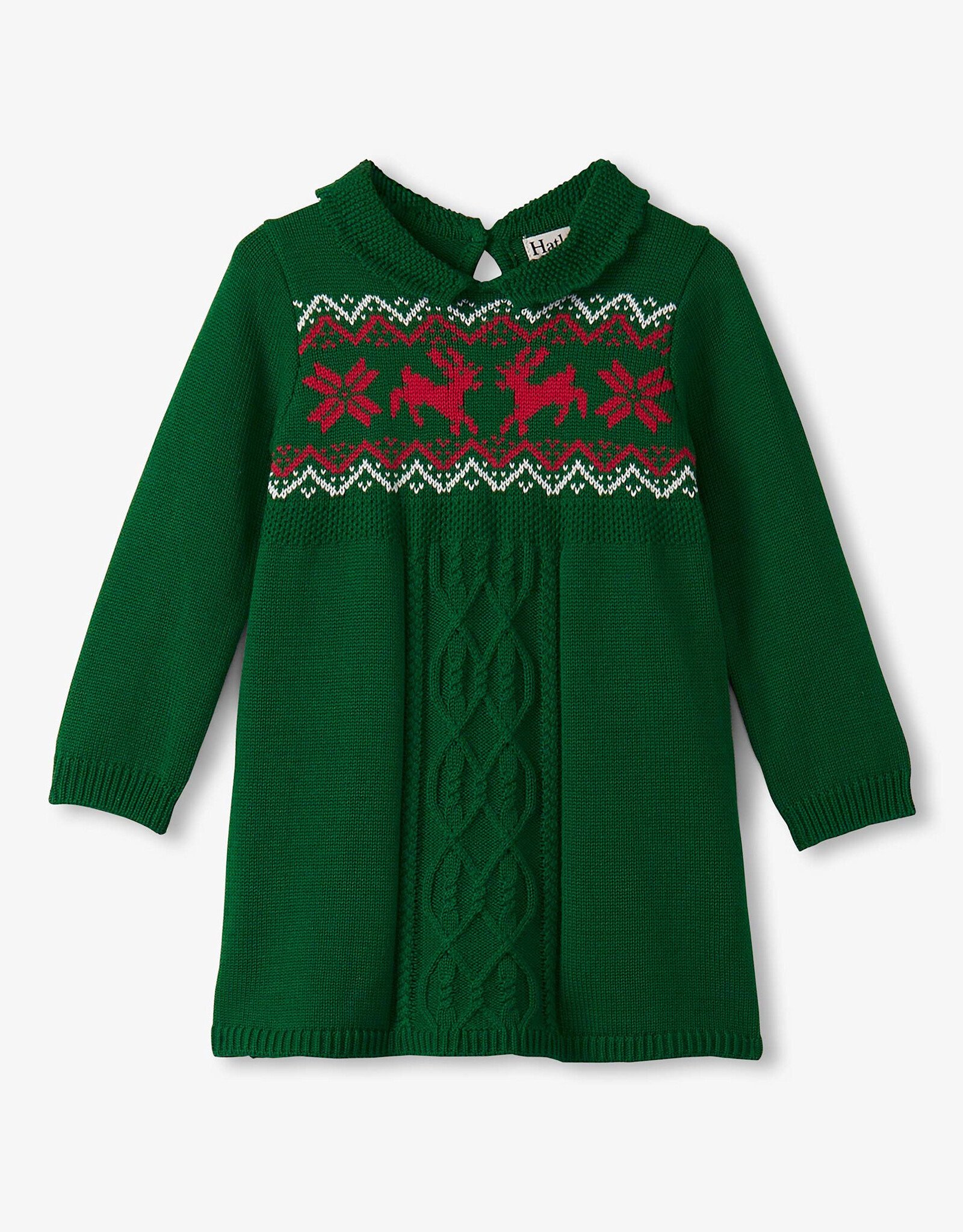 Hatley Eden Green Cable Knit Sweater Dress