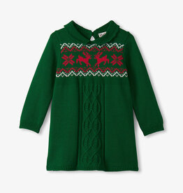 Hatley Eden Green Cable Knit Sweater Dress