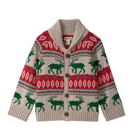 Hatley Winter Elk Shall Collar Cardigan