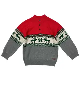 Hatley Holiday Elk Mock Neck Sweater
