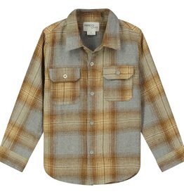 Poppet & Fox Gray/Brown/Beige Patch Pocket Plaid Shirt