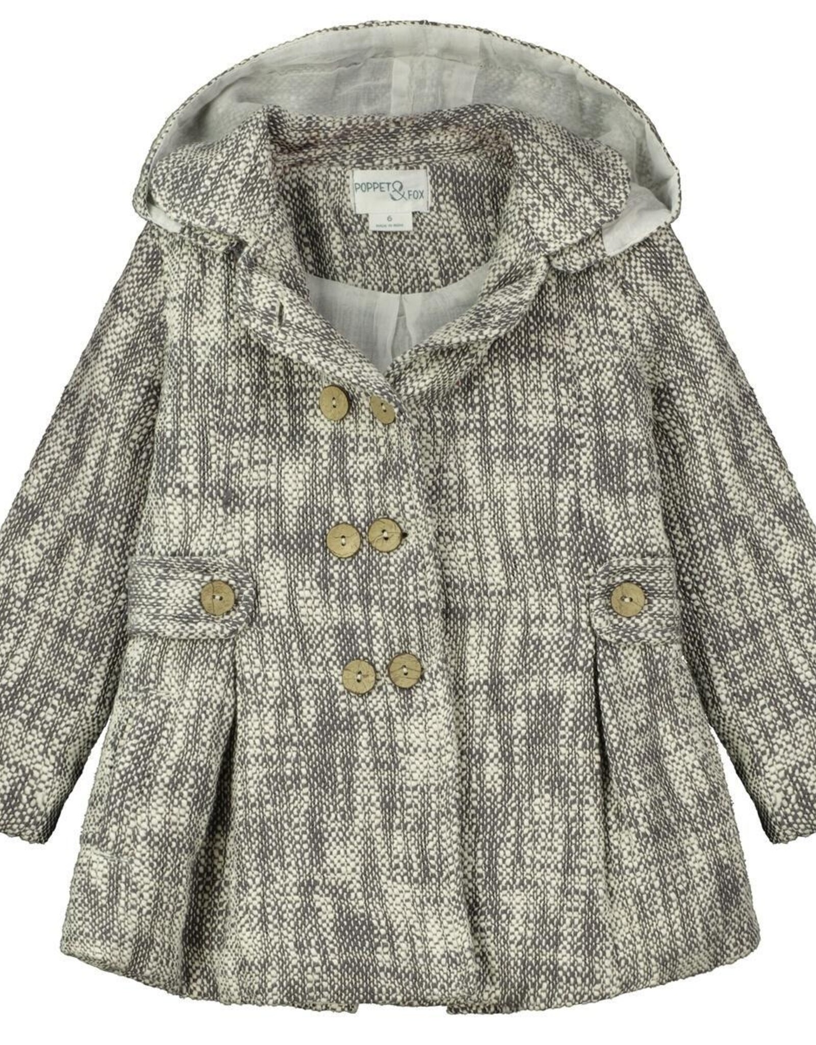 Poppet & Fox Chunky Charcoal Duffle Coat