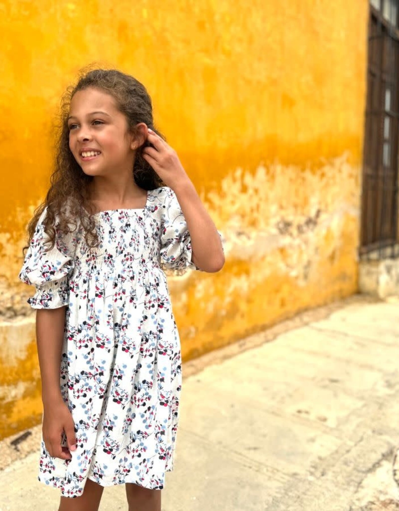 Poppet & Fox RWB Smocked Midi Dress
