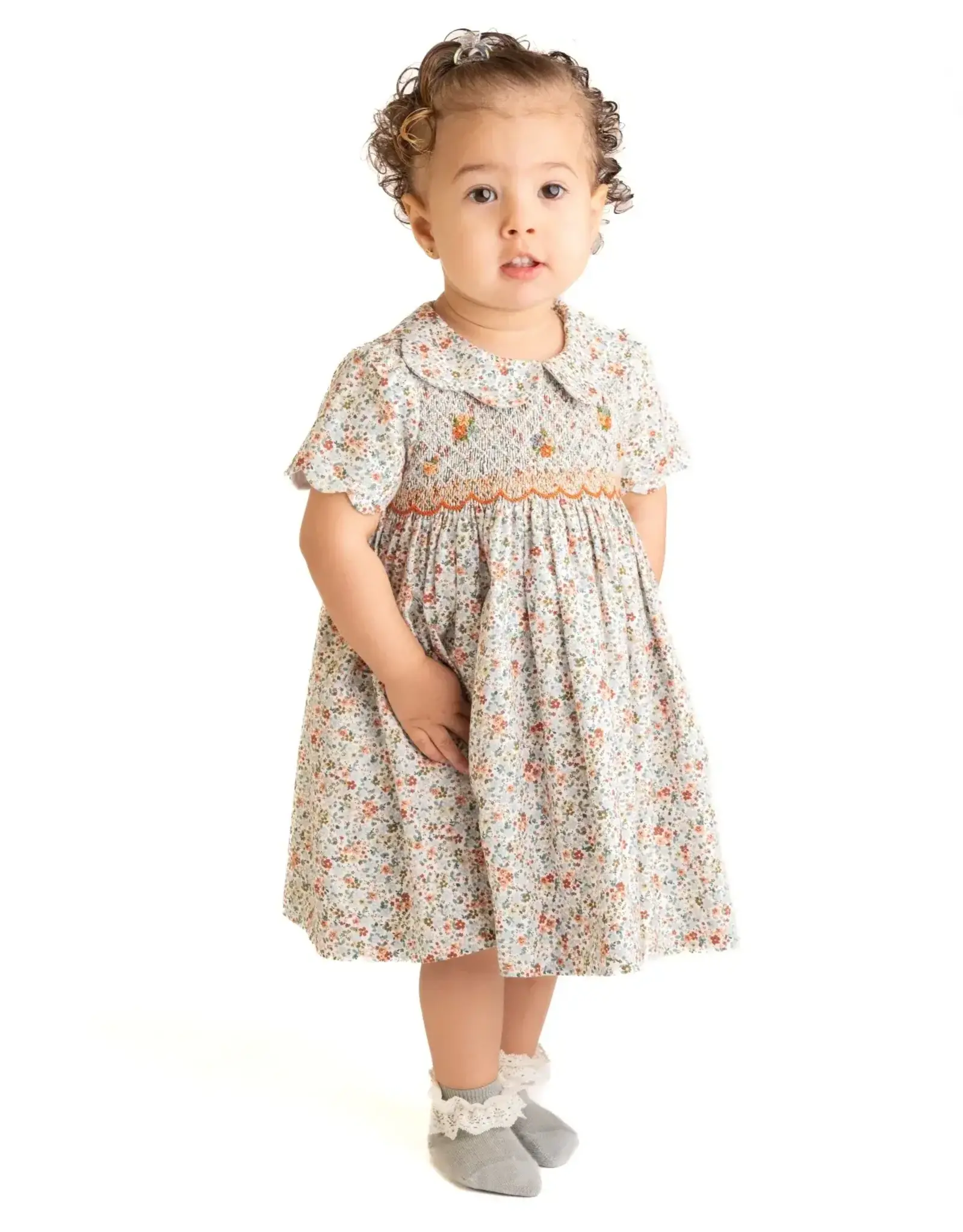 Casero Autumn Glow Smocked Dress