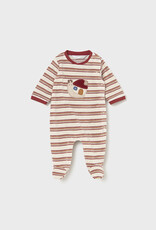 Mayoral Striped Snail Velour Onesie