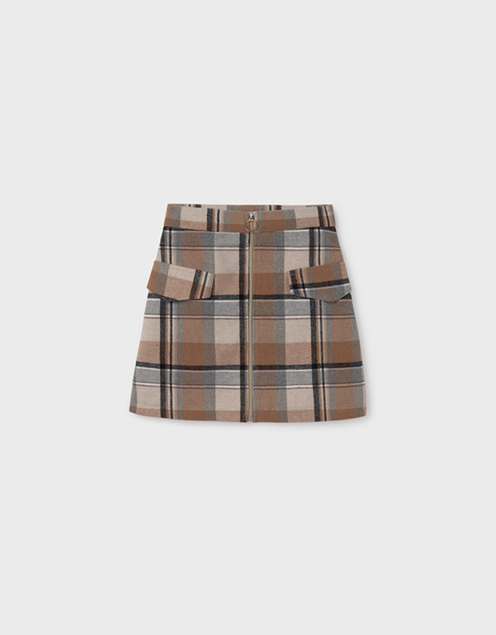 Mayoral Cinammon Check Skirt