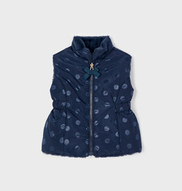 Navy Polka Dot Reversible Vest