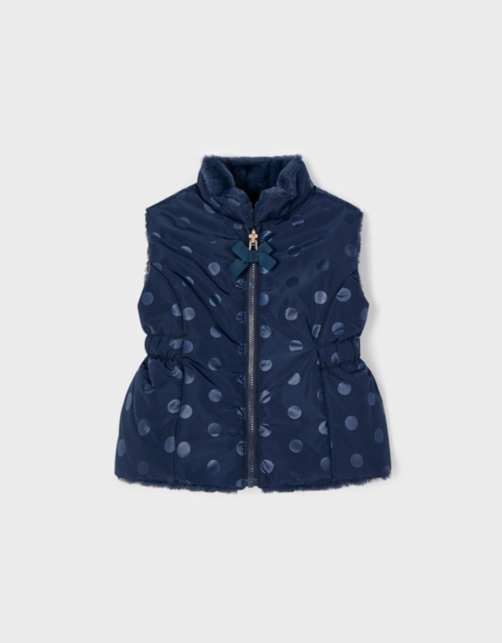 Navy Polka Dot Reversible Vest