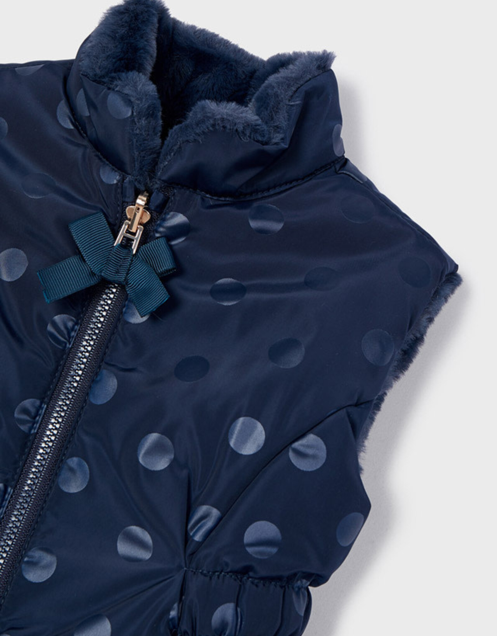 Navy Polka Dot Reversible Vest