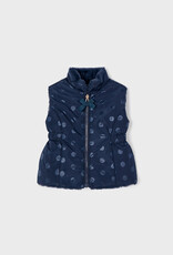 Navy Polka Dot Reversible Vest