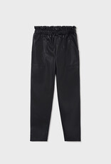 Mayoral Black Faux Leather Pant