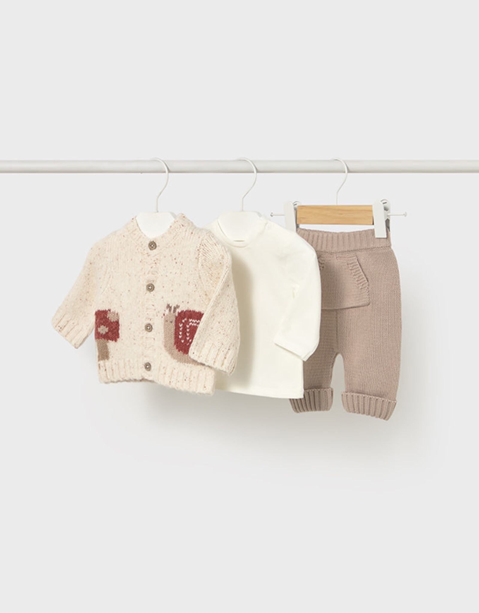 Mayoral Dune Snail Long knit 3-piece trouset set