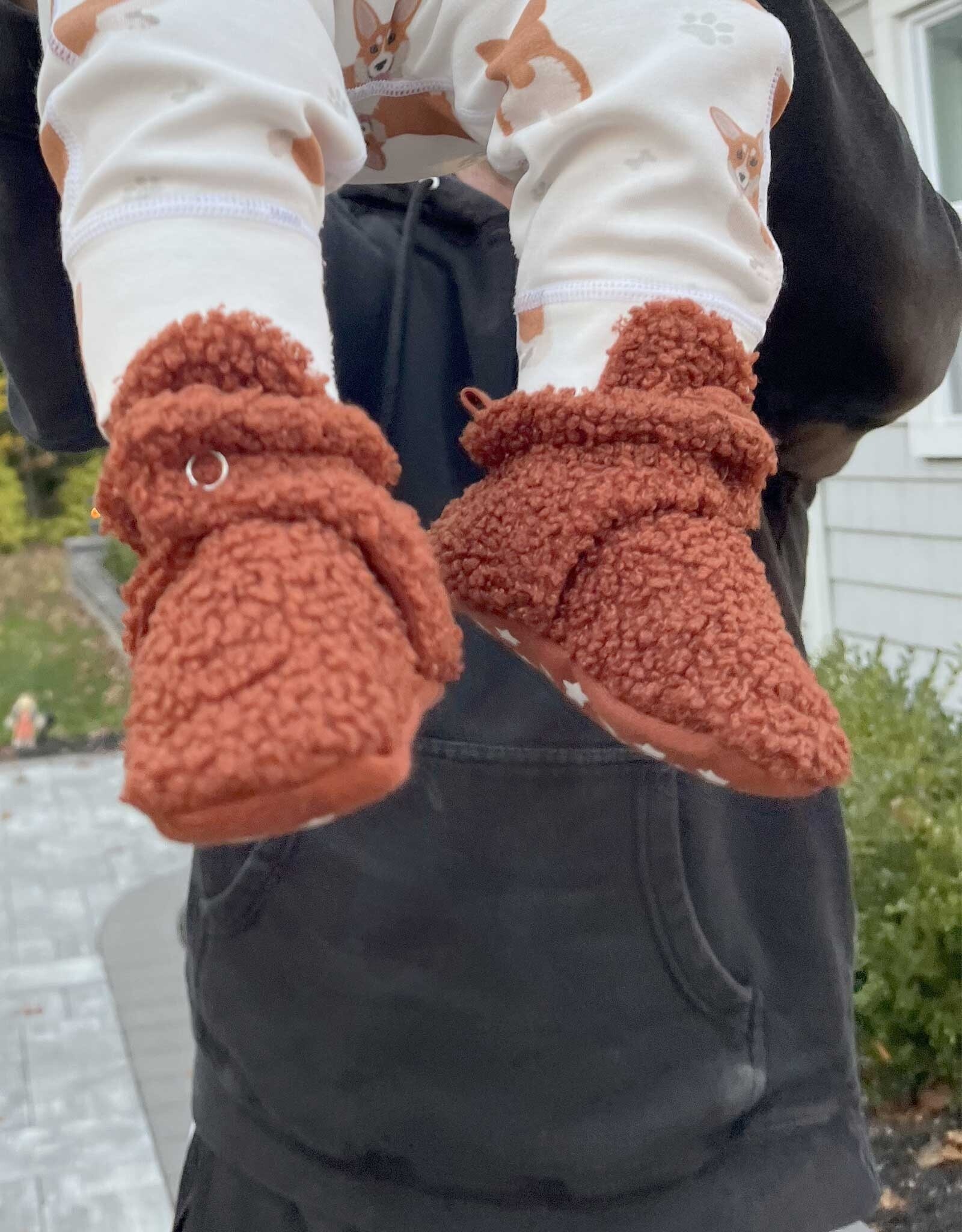 Robeez Sherpa Snap Booties Ginger