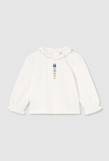 Mayoral Natural Knit Blouse with Floral Accent