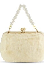 Lovie25 Faux Fur Purse with Pearl Handle