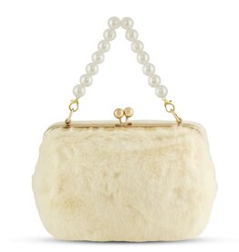 Lovie25 Faux Fur Purse with Pearl Handle