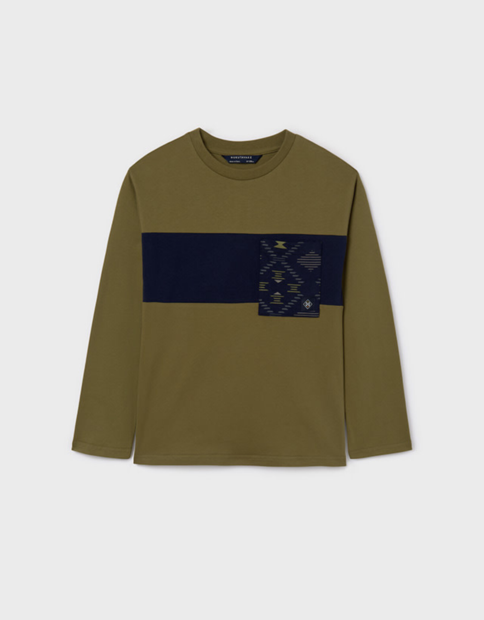 Mayoral Khaki Contrast Long Sleeve