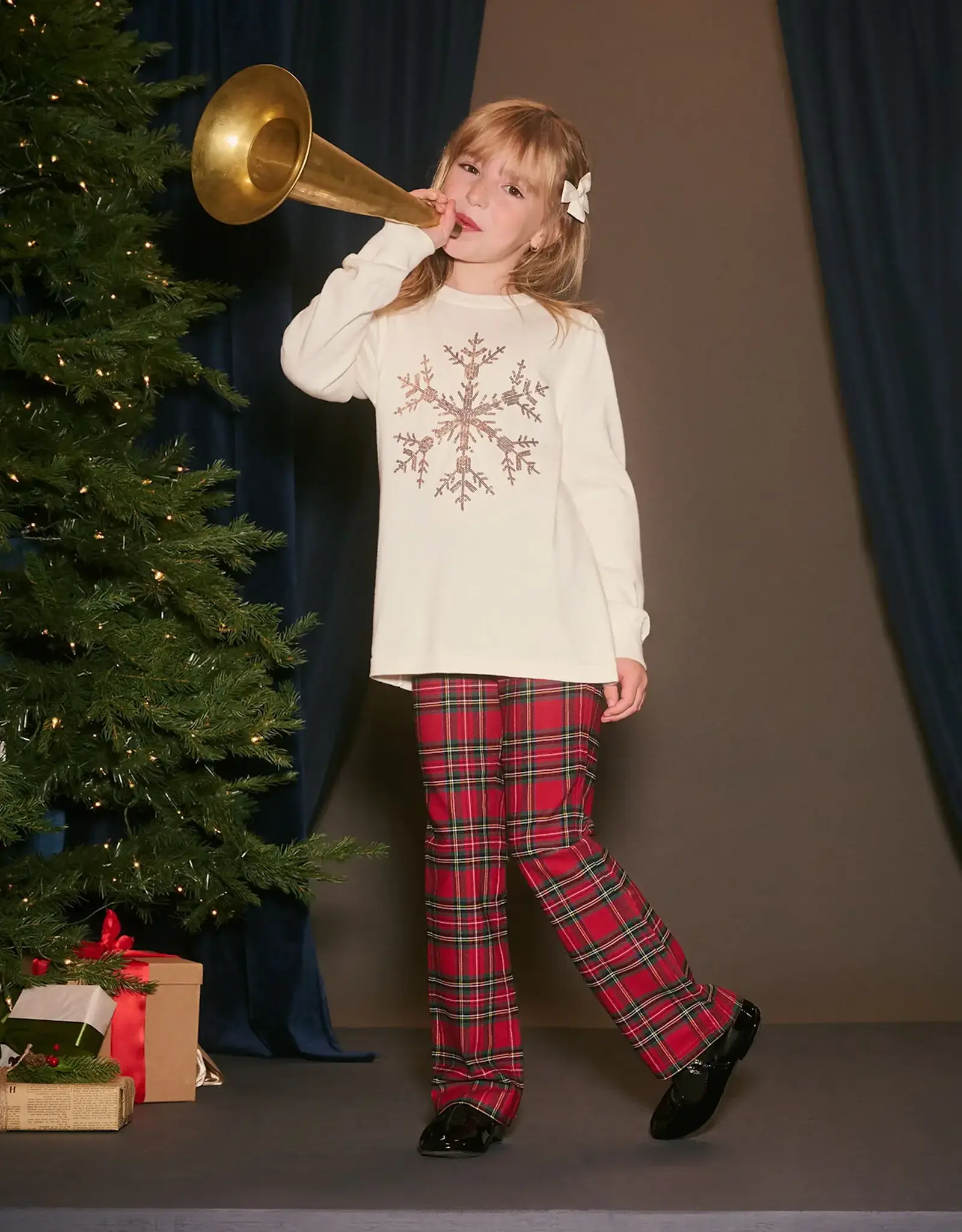 Hatley Red Plaid Flared Pants