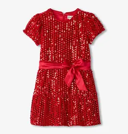 Hatley Red Sequins Velvet Dress
